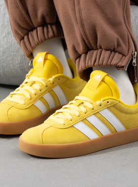 阿迪达斯黄色低帮板鞋男鞋女鞋春季新款情侣休闲鞋运动鞋子JP8570