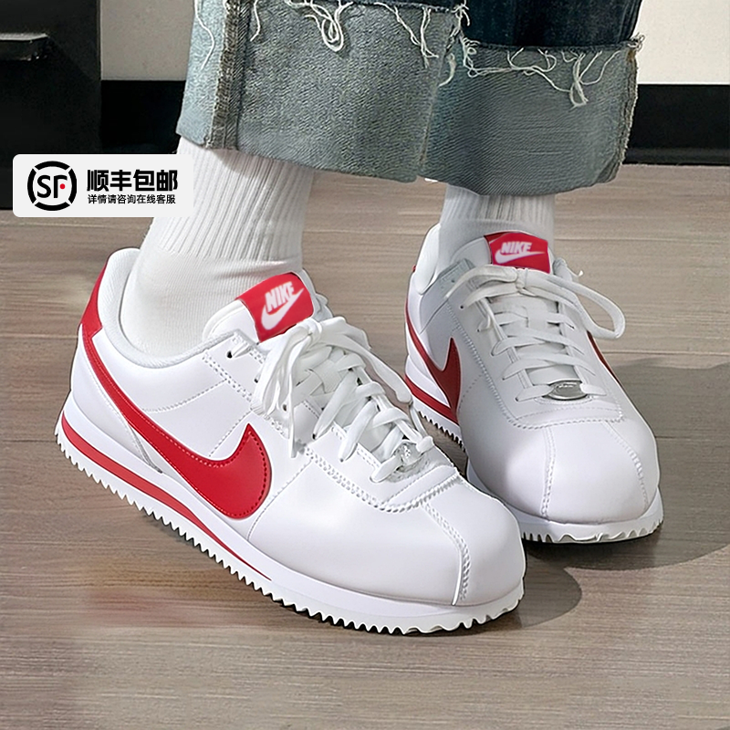 NIKE耐克官方正品白红女鞋2025秋季新款CORTEZ运动跑步鞋休闲鞋