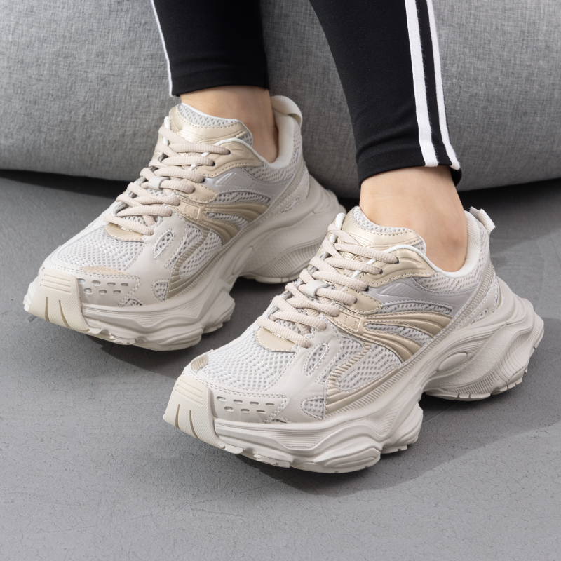 LANBU蓝步休闲鞋女鞋秋季新款复古厚底老爹鞋透气显高舒适运动鞋