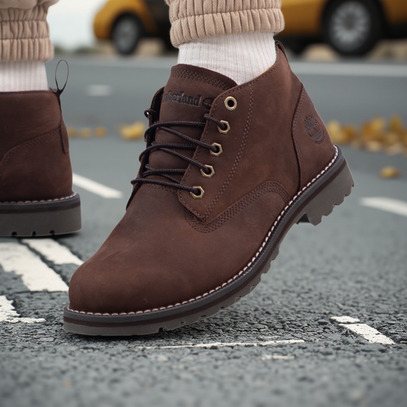 Timberland添柏岚棕色靴子男鞋秋季新款复古短靴运动鞋休闲中帮靴
