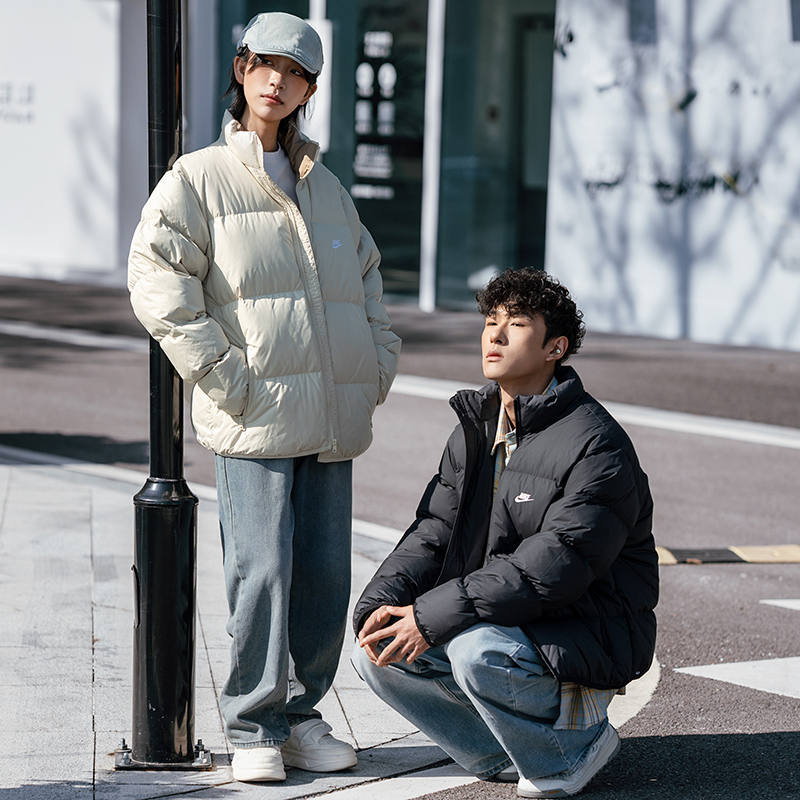 NIKE耐克短款羽绒服男装女装运动服立领面包服情侣款夹克保暖外套