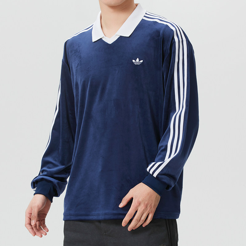 阿迪达斯三叶草男装女装2026新款运动服情侣绒面POLO衫长袖T恤衫,运动服/休闲服装,运动T恤,淘宝优惠券,粉丝福利购,淘宝优惠卷