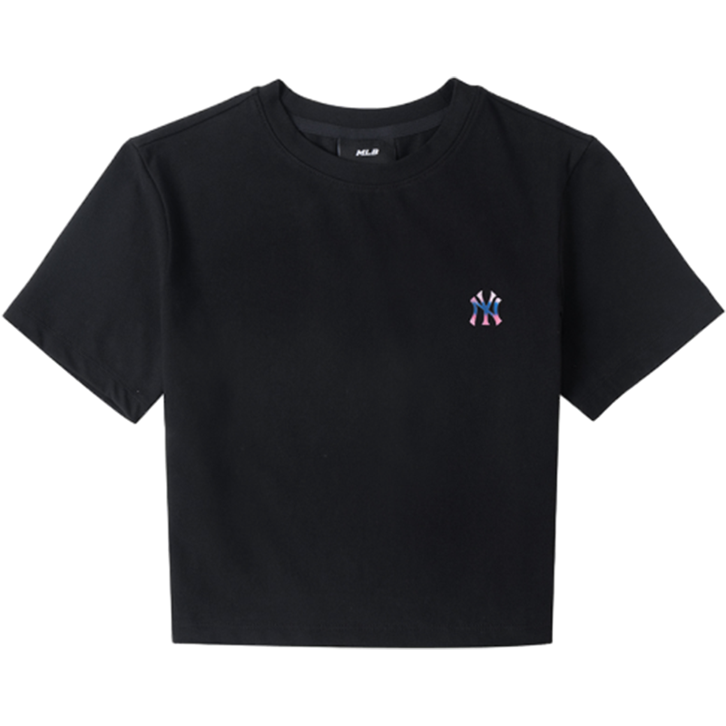 MLB官方 韩版基础运动服休闲短款短袖T恤女装时尚半截袖3FTSBA143