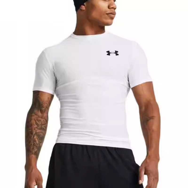 安德玛紧身衣男子夏季运动服跑步紧身压缩衣健身训练紧身短袖T恤