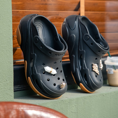 幸运叶子丨Crocs卡骆驰贝壳泡芙洞洞鞋男鞋女鞋厚底凉鞋运动拖鞋