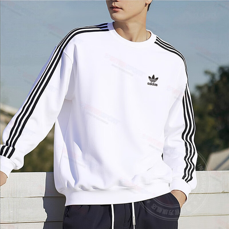 阿迪达斯三叶草男装 2025新款运动服跑步健身训练卫衣休闲套头衫