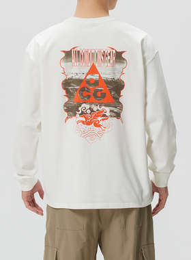 NIKE耐克长袖T恤男2026新款背后印花打底衫休闲运动服上衣IQ3713