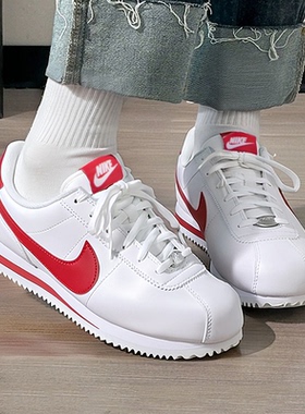 NIKE耐克官方正品白红女鞋2025冬季新款CORTEZ运动跑步鞋休闲鞋