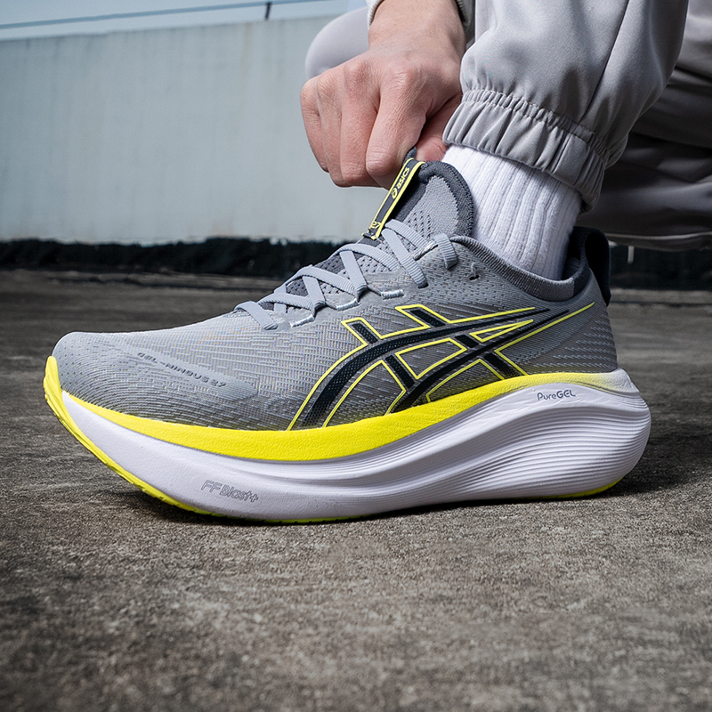 亚瑟士厚底缓震跑步鞋男鞋2025新款训练跑鞋GEL-NIMBUS 27运动鞋