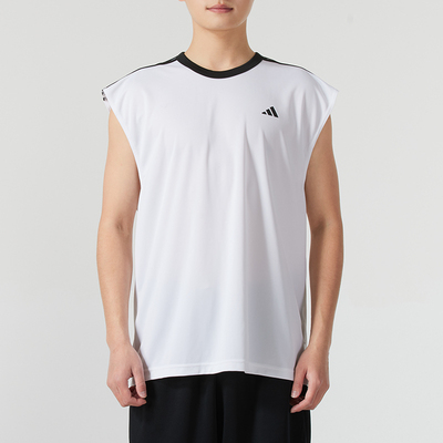 阿迪达斯篮球背心男子春季新款训练透气运动服宽松无袖T恤JE9290