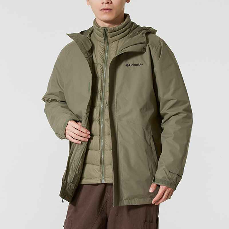 Columbia哥伦比亚三合一冲锋衣男秋冬新款户外700蓬羽绒服冲锋衣