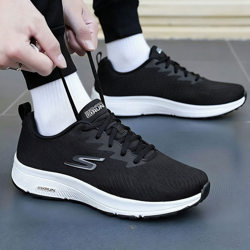 斯凯奇男鞋春季新款网面休闲鞋官方旗舰正品减震运动鞋男士跑步鞋