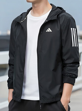 ADIDAS阿迪达斯男子OTR B运动服跑步健身梭织连帽夹克外套IN1483