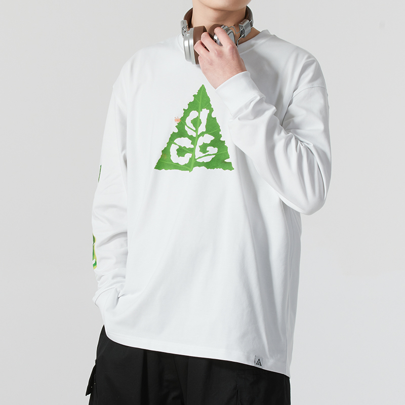 NIKE耐克宽松长袖T恤男装夏季新款印花休闲运动服圆领套头打底衫