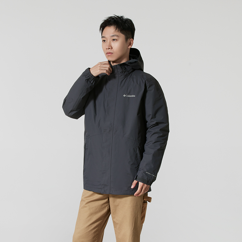 Columbia哥伦比亚冲锋衣男秋冬男士户外羽绒内胆三合一外套XE5418