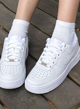耐克nike官方正品空军一号女鞋2025冬季新款AF1白色童鞋运动板鞋