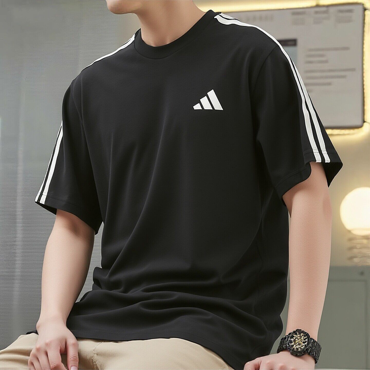 Adidas阿迪达斯短袖男2026夏季新款运动服宽松透气圆领T恤