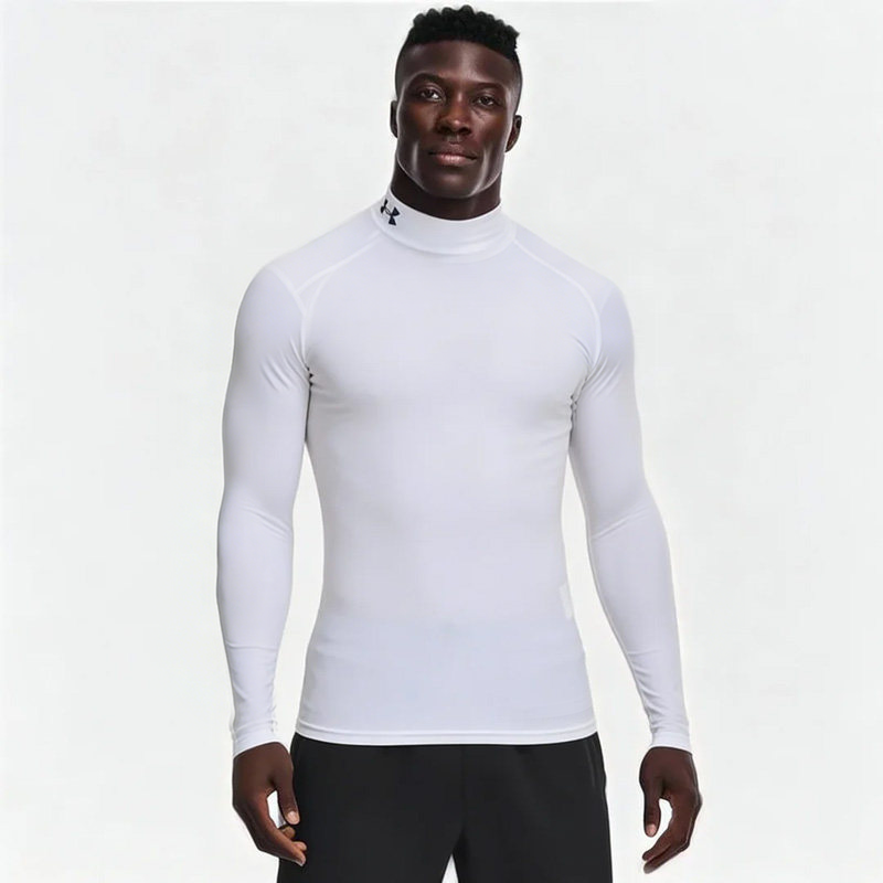 UA安德玛男装运动服紧身长袖T恤健身跑步训练半高领白色休闲上衣,运动服/休闲服装,运动T恤,淘宝优惠券,粉丝福利购,淘宝优惠卷