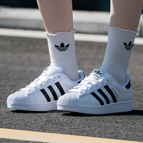 阿迪达斯三叶草男鞋冬季款Superstar贝壳头复古休闲鞋板鞋小白鞋