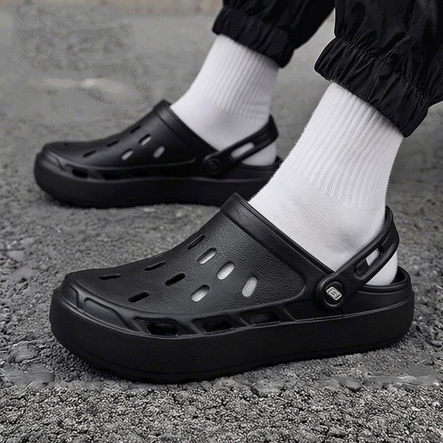 斯凯奇男鞋夏季洞洞鞋2026新款凉鞋软底休闲鞋轻便运动拖鞋243