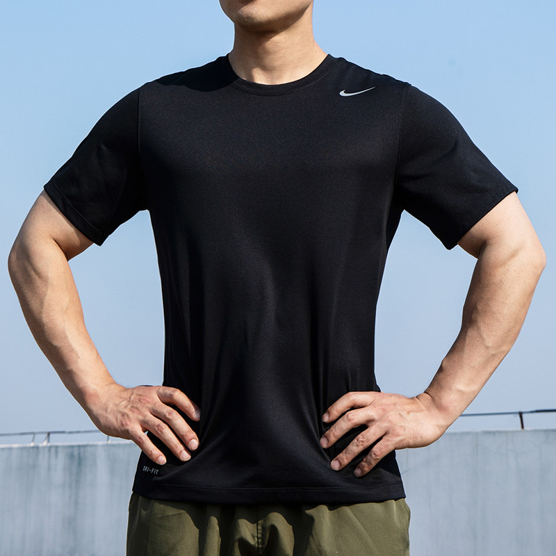 NIKE耐克圆领T恤男装健身训练服跑步短袖透气休闲上衣半袖IB8898