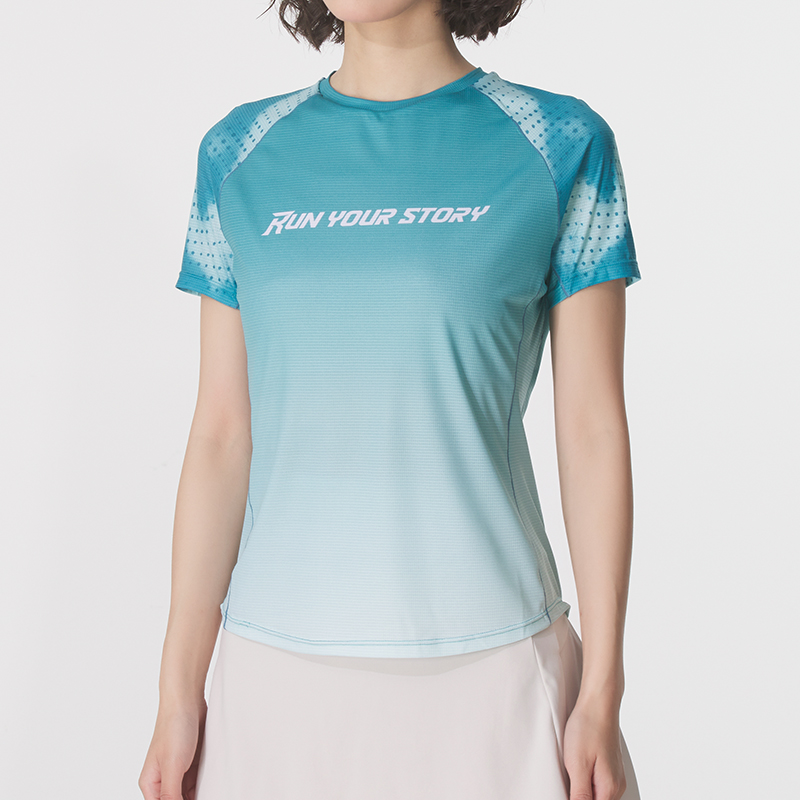 LANBU蓝步悦动圆领短袖女夏季新款跑步服舒适运动服训练健身T恤