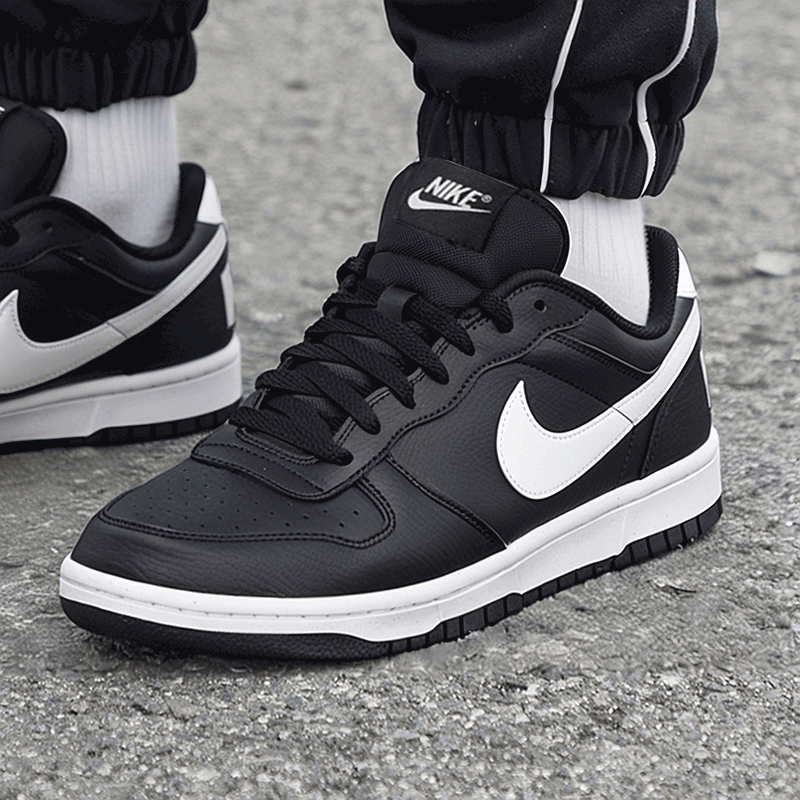 耐克官方正品男鞋2025秋冬新款皮面运动鞋轻便黑色休闲鞋板鞋男款