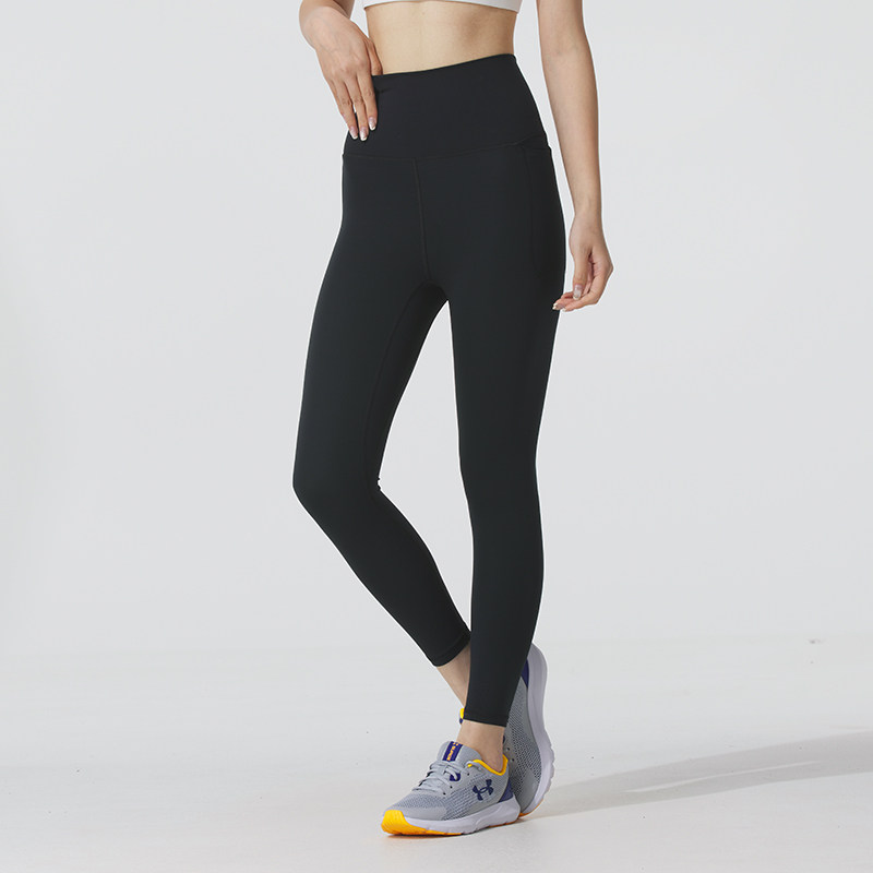 UA安德玛黑色长裤女裤跑步裤子健身训练裤女子瑜伽裤透气紧身裤潮
