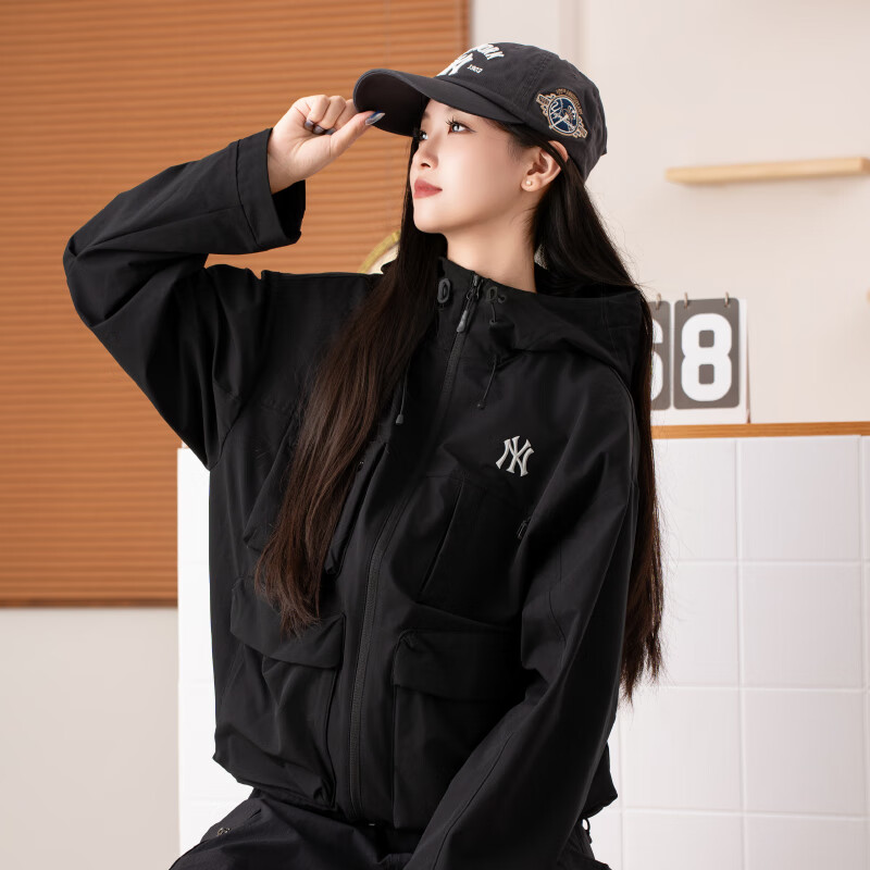 MLB官方 男装女装梭织外套新款户外上衣宽松运动服夹克3AWJB0554