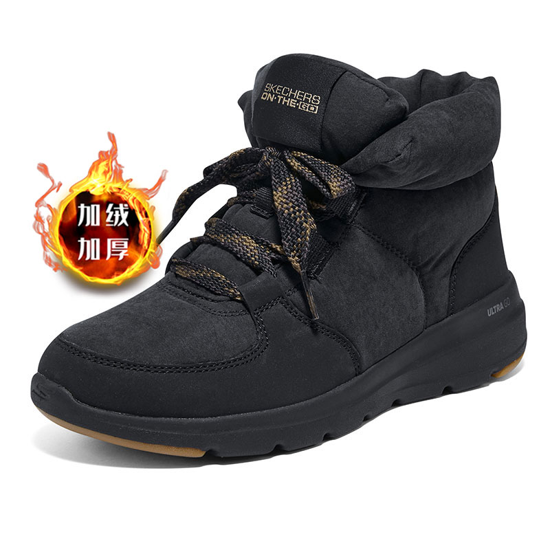 斯凯奇旗舰店女鞋加绒保暖面包靴冬季靴子新款运动鞋户外休闲短靴