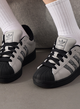 阿迪达斯正品板鞋男鞋女鞋2025冬季款SUPERSTAR黑色贝壳头休闲鞋