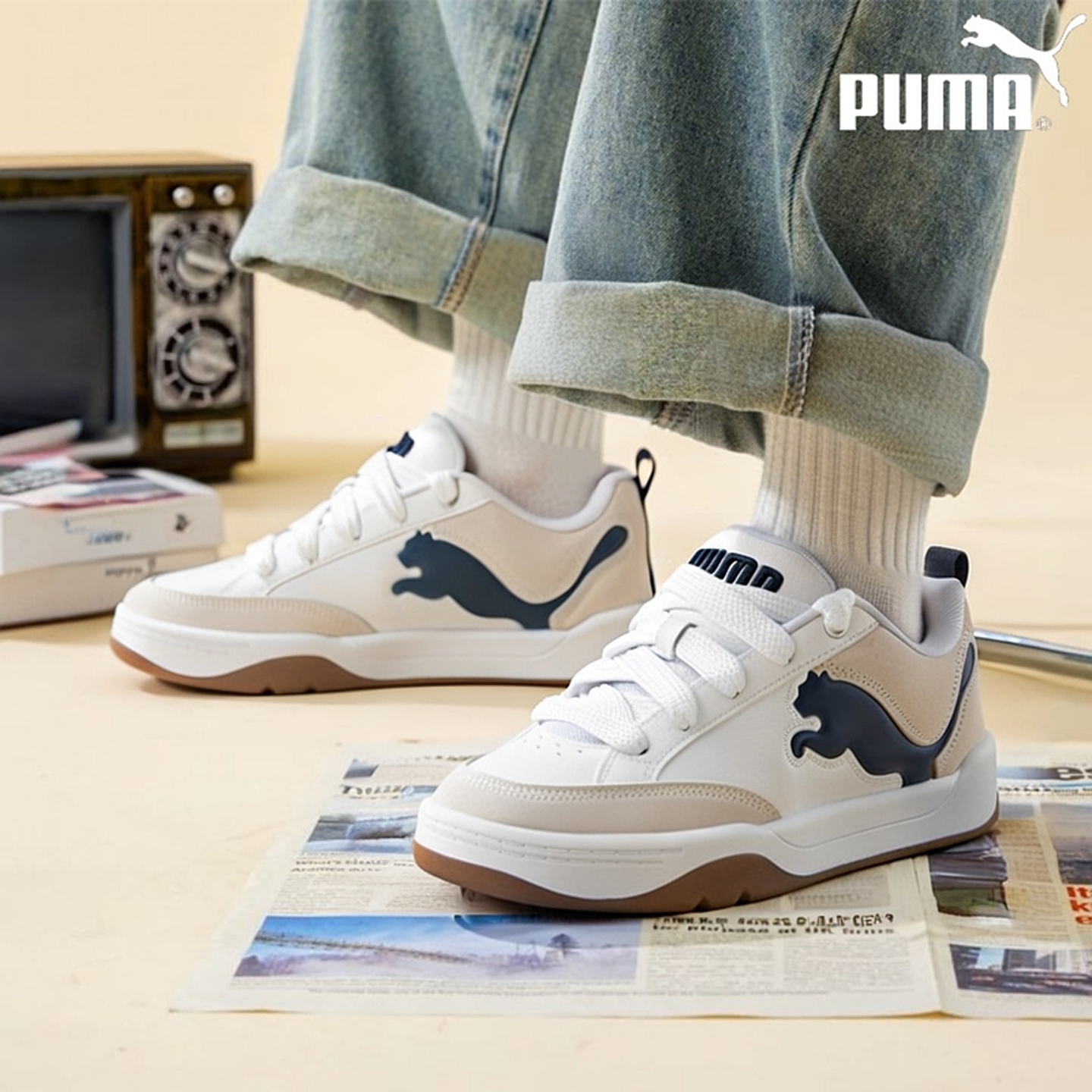 PUMA彪马面包鞋男鞋女鞋复古休闲鞋情侣低帮板鞋轻便运动鞋395022