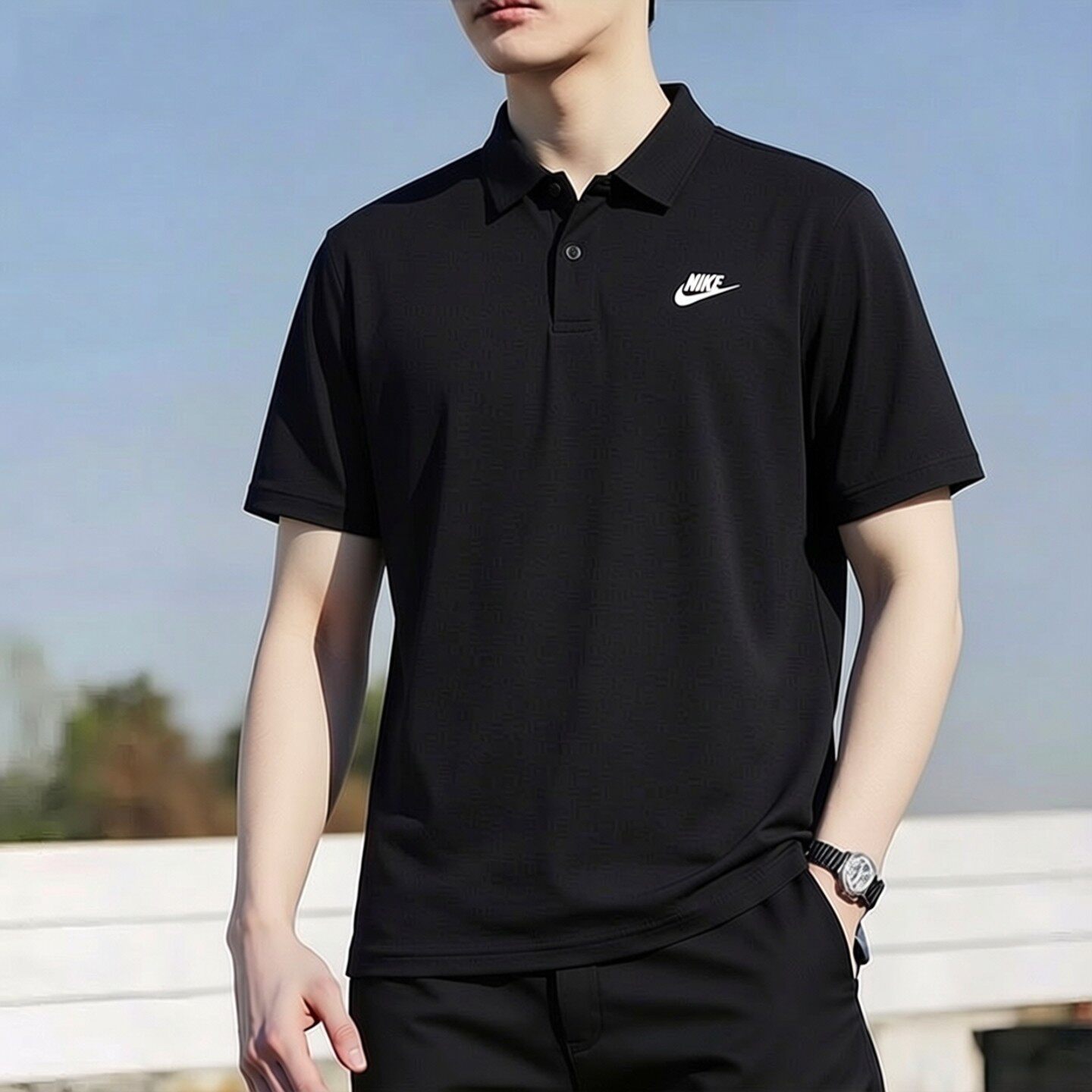 NIKE耐克男翻领短袖POLO衫简约高尔夫上衣运动服半袖T恤衫F