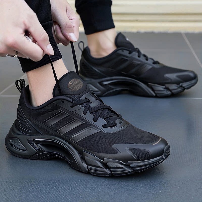 阿迪达斯清风跑步鞋男鞋夏季新款网面透气运动鞋黑色休闲鞋KH933