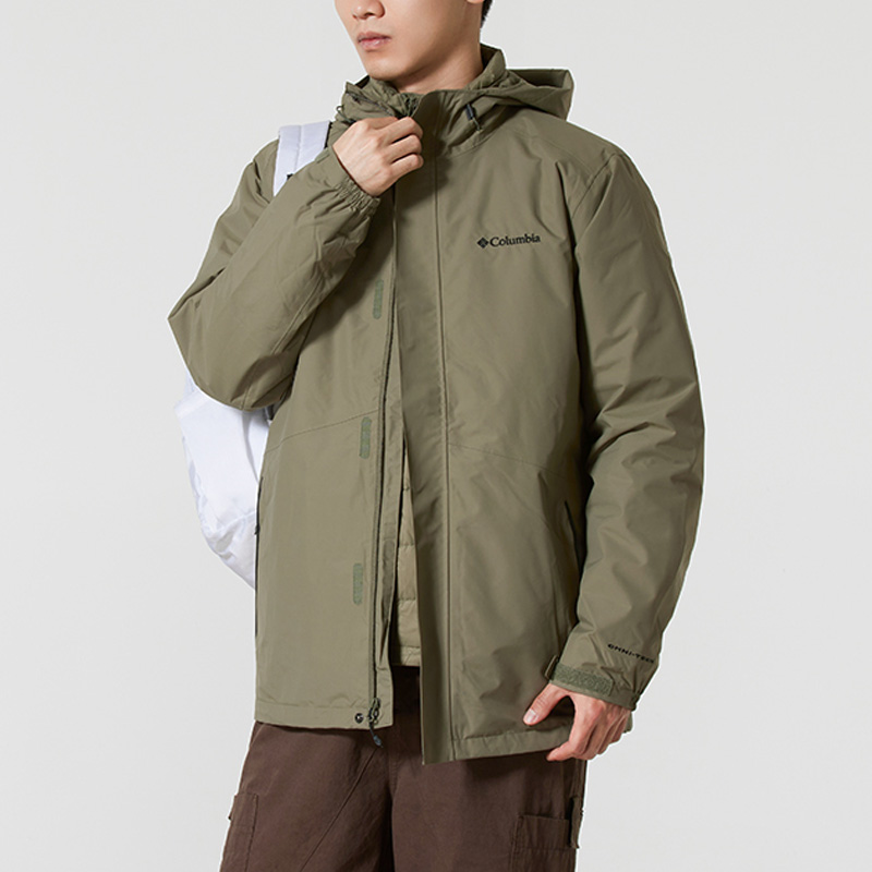 Columbia哥伦比亚冲锋衣男装户外夹克热能反射羽绒内胆三合一外套