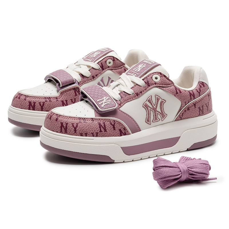 MLB官方 女鞋时尚老花运动鞋复古户外休闲鞋简约低帮板鞋学长鞋