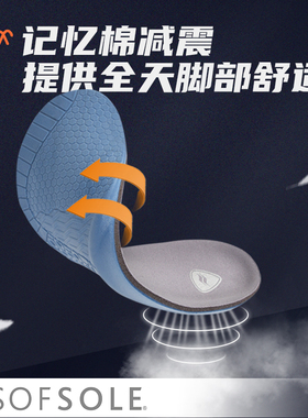 SOFSOLE舒足速乐减震透气运动鞋垫久站减压防痛跑步鞋垫