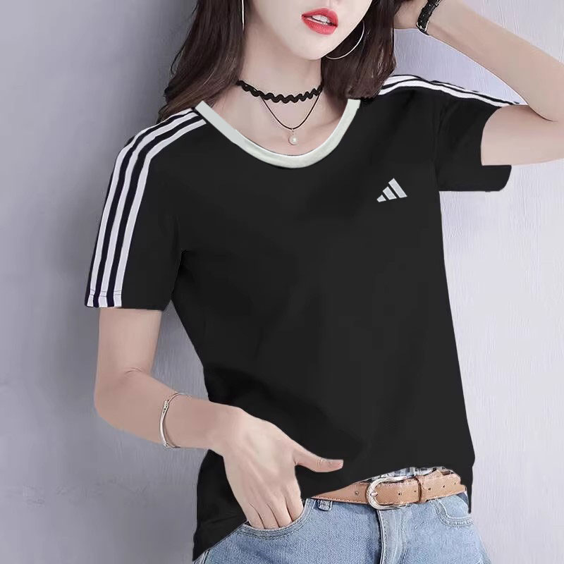 【直播】阿迪达斯三叶草jennie同款短袖女新款宽松运动T恤短袖