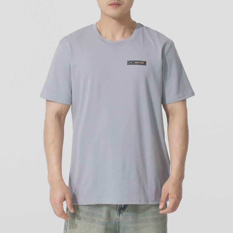 UA安德玛宽松短袖男装圆领半袖跑步运动服健身训练服透气T恤上衣