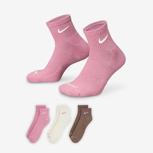 Nike耐克官方男袜女袜2025新款三双装休闲袜子透气中筒袜SX6890