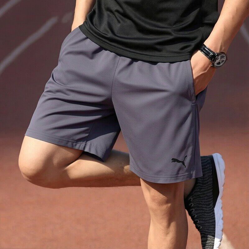幸运叶子丨PUMA彪马速干灰色短裤男裤夏季男士冰丝沙滩跑步健身运