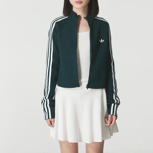 阿迪达斯针织夹克女 2025新款运动跑步健身休闲时尚简约潮流外套