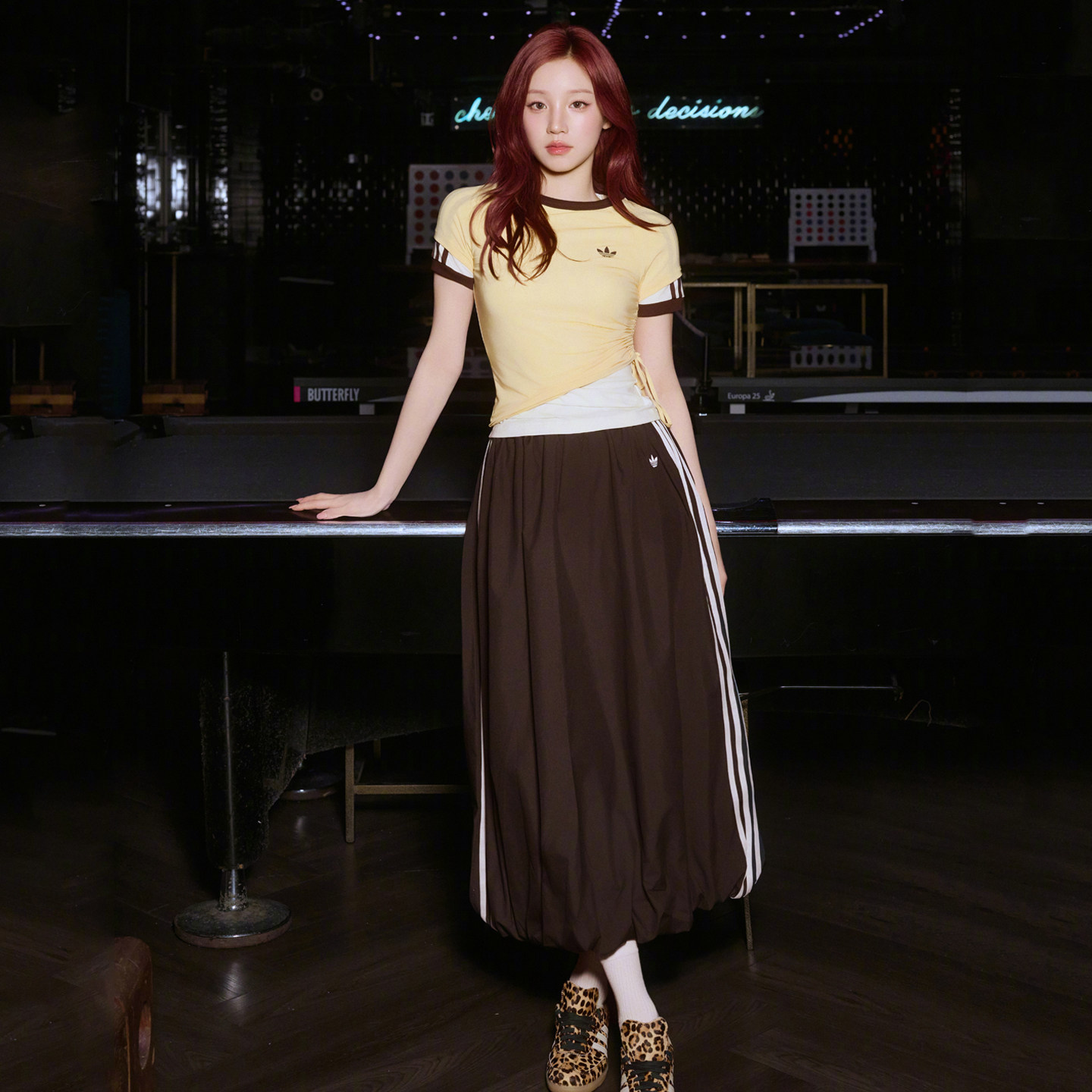 宋雨琦同款阿迪达斯三叶草女士运动裙时尚半身裙蓬松气球休闲裙子