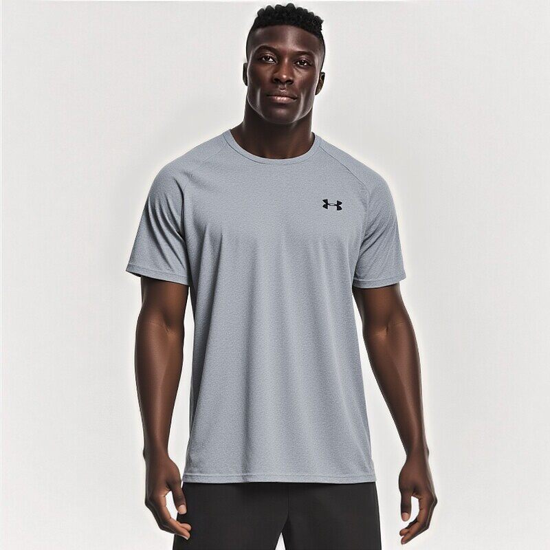 UA安德玛速干衣短袖男装2026夏季男士灰色健身跑步运动T恤1326413