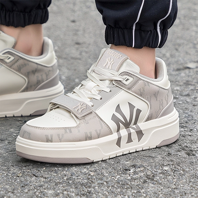 MLB鞋子男女新款情侣休闲鞋2025冬季新款老花运动鞋学长时尚板鞋