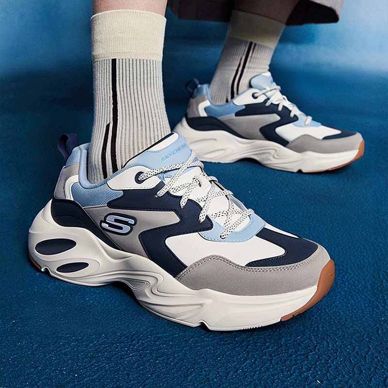 斯凯奇男鞋运动鞋时尚潮流复古厚底熊猫鞋健身训练跑步休闲老爹鞋
