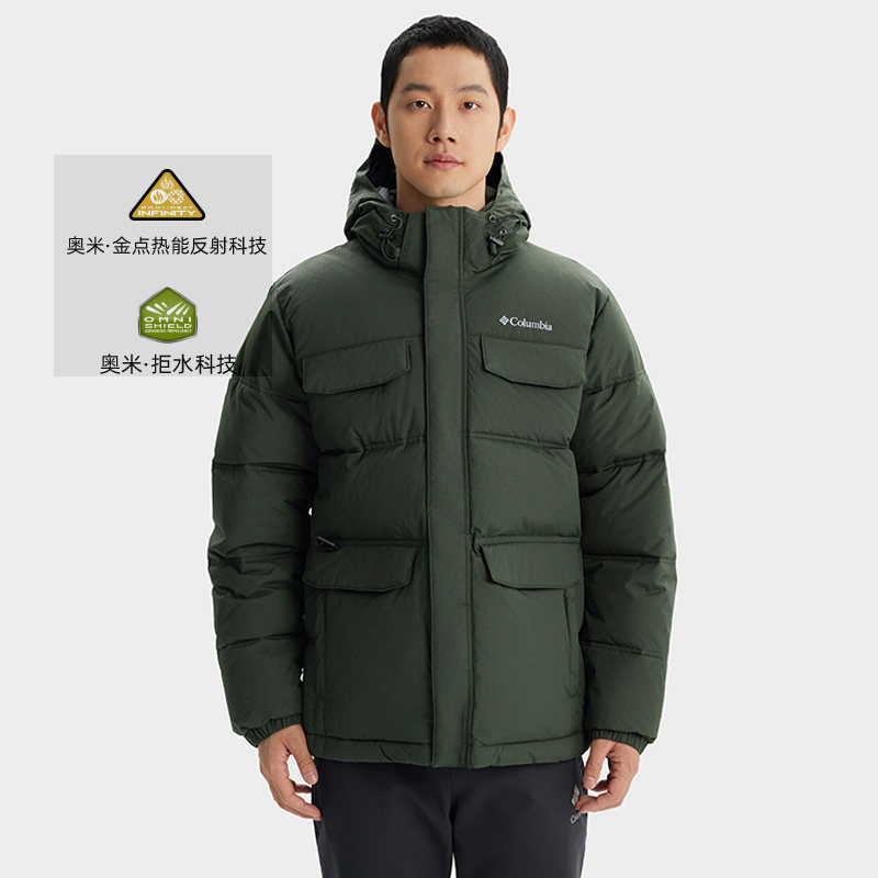 哥伦比亚连帽棉服男装户外防风棉衣外套保暖棉袄休闲运动服夹克
