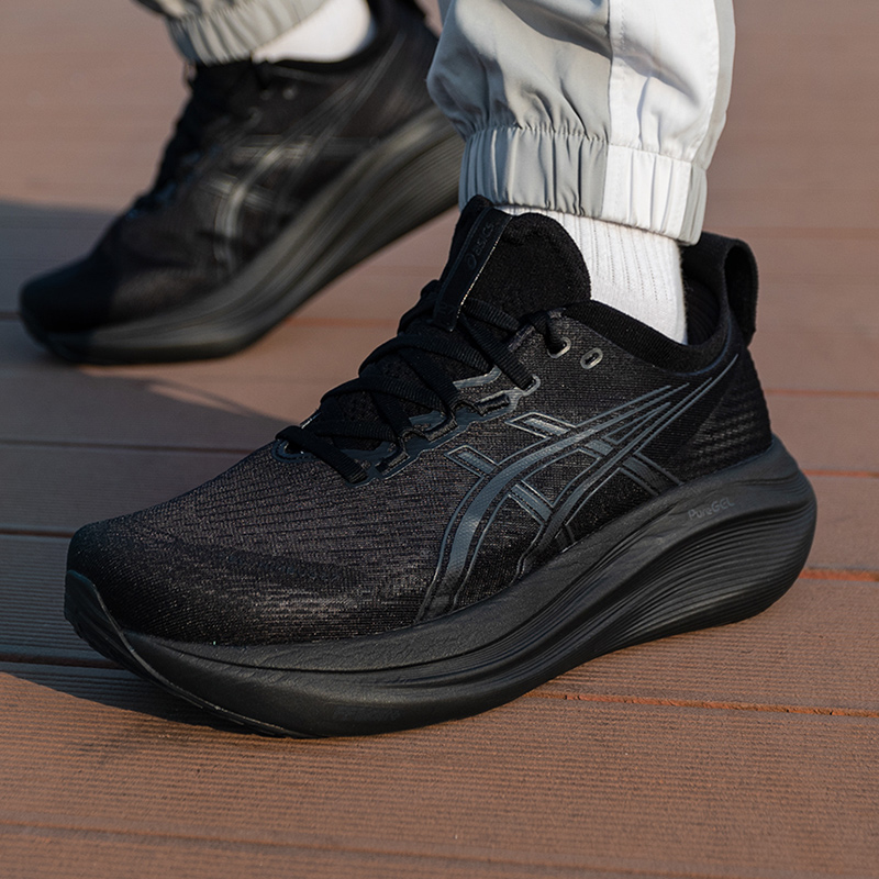 亚瑟士男鞋2025新款GEL-NIMBUS 27运动鞋马拉松黑武士网面跑步鞋