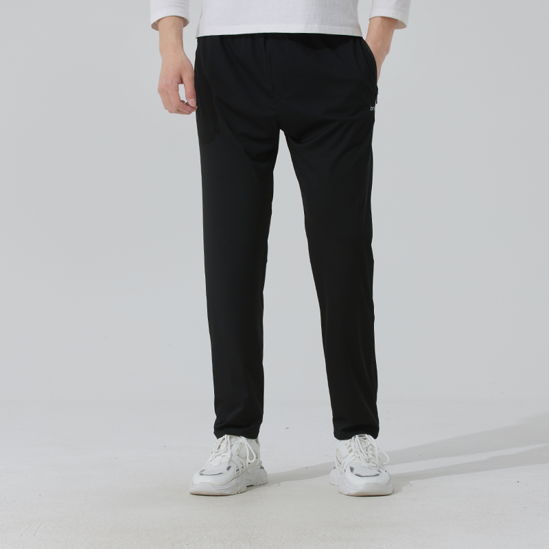 Lanbu蓝步黑色长裤男裤夏季新款跑步裤子运动裤休闲裤L04W0003B2