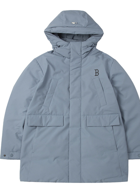 MLB官方 羽绒服男女同款保暖外套时尚运动服连帽夹克3ADJB0936